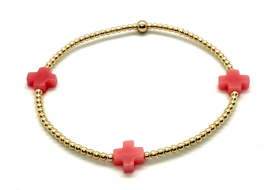 2mm Classic Cross Beaded Bracelet